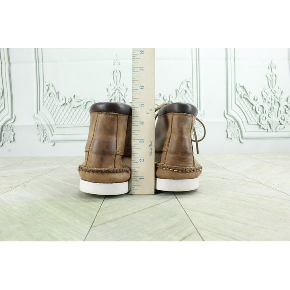 LL Bean Brown Leather Lace Up High Top Casual Oxford Shoes Size 10.5 D - Picture 6 of 9